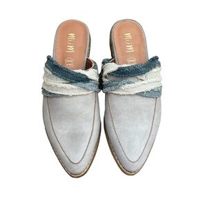 Mi.iM Tillie fabric wrapped leather mules